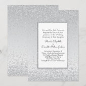 Silver Glitzer und Shine Wedding Einladung (Vorne/Hinten)
