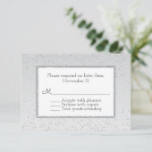 Silver Glitzer und Shine Wedding RSVP Karte (Stehend Vorderseite)