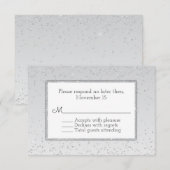 Silver Glitzer und Shine Wedding RSVP Karte (Vorne/Hinten)