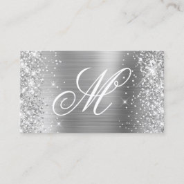 Silver Glitzer und Shiny Foil Extravagant Mit Mono Visitenkarte