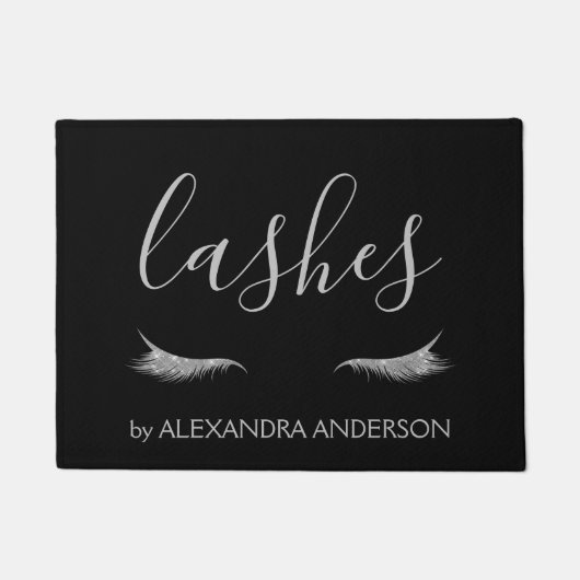 Silver Glitzer und Sparkle Eyelash Extension Fußmatte (Vorderseite)