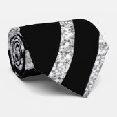 SILVER GLITZER UND ZEBRA STRIPEN KRAWATTE (Gerollt)