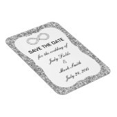 Silver Glitzer Unendlichkeit Speichern des Datumsf Magnet (Rechte Seite)