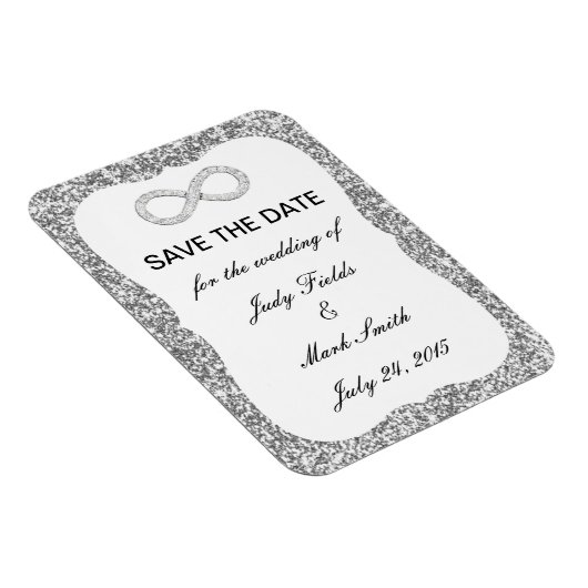 Silver Glitzer Unendlichkeit Speichern des Datumsf Magnet (Rechte Seite)