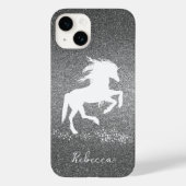 Silver Glitzer Unicorn Case-Mate iPhone Case (Rückseite)