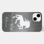 Silver Glitzer Unicorn Case-Mate iPhone Case (Rückseite (Horizontal))