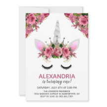 Silver Glitzer Unicorn Princess Birthday