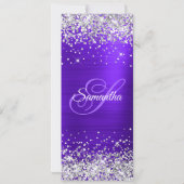 Silver Glitzer Violet Indigo 50. Geburtstag Einladung (Rückseite)