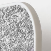 Silver Glitzer Violet Lila Ombre Modernes Script Pickleball Schläger (Linke Seite)