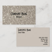 Silver Glitzer Visitenkarte (Vorne/Hinten)