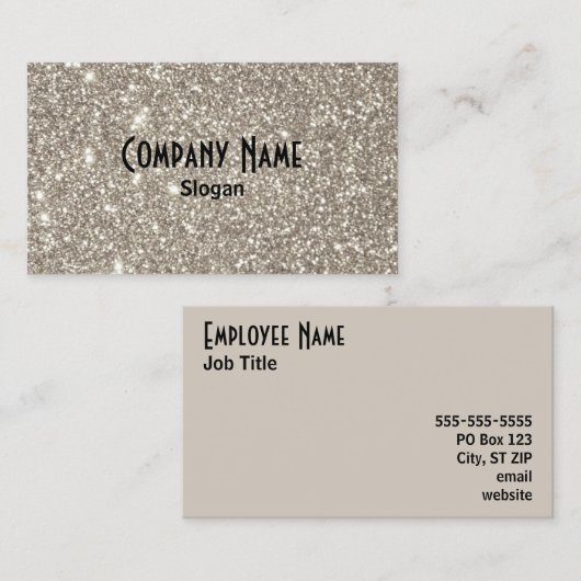 Silver Glitzer Visitenkarte (Vorne/Hinten)