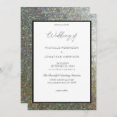 Silver Glitzer Wedding Einladung (Vorne/Hinten)