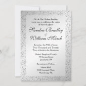 Silver Glitzer Wedding Einladung 5"x 7" (Vorderseite)