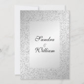 Silver Glitzer Wedding Einladung 5"x 7" (Rückseite)