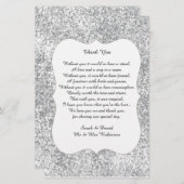 Silver Glitzer Wedding Gedicht Vielen Dank für Ihr (Vorne/Hinten)