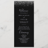 Silver Glitzer Wedding Program Programm (Vorderseite)