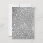 Silver Glitzer Wedding RSVP Card Karte (Rückseite)
