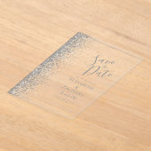 Silver Glitzer Wedding Save the Date Acryleinladungen (Ablage )