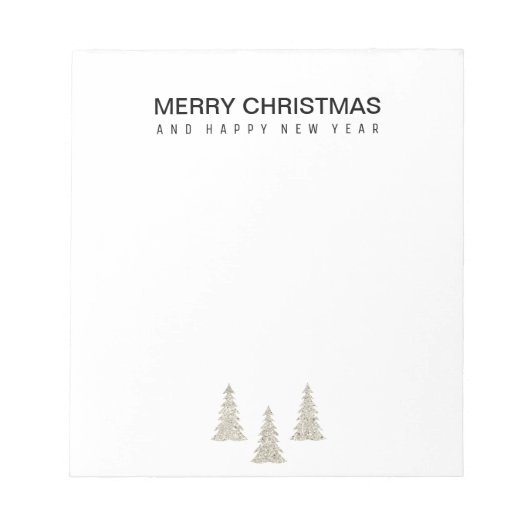 Silver Glitzer Weihnachten Notizblock (Vorderseite)