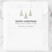 Silver Glitzer Weihnachten Rechteckiger Aufkleber (Tasche)