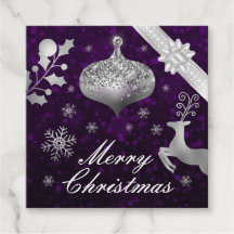 Silver Glitzer Weihnachtsbauble und Ribbon