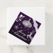 Silver Glitzer Weihnachtsbauble und Ribbon Geschenkanhänger (Beispiel)