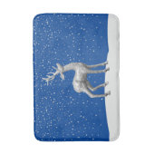 Silver Glitzer Weihnachtsmann im Schnee Badematte (Vorderseite Vertikal)