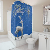 Silver Glitzer Weihnachtsmann mit Silver Star Duschvorhang (Beispiel)