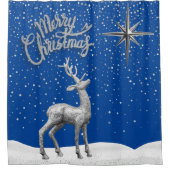 Silver Glitzer Weihnachtsmann mit Silver Star Duschvorhang (Vorderseite)