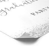 Silver Glitzer Welcome Graduation Party Poster (Ecke)
