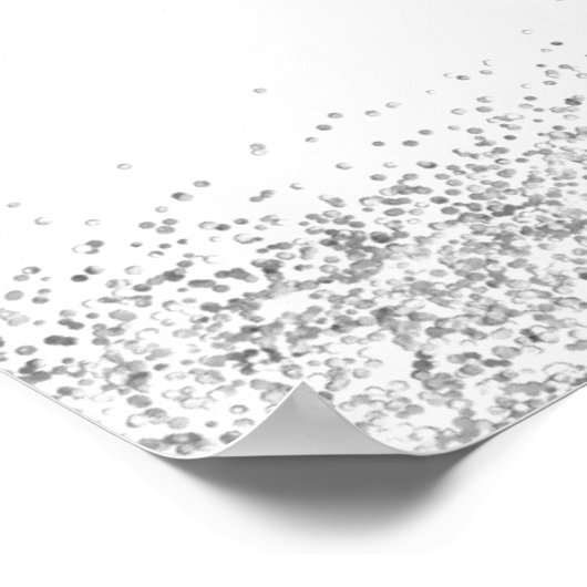 Silver Glitzer Welcome Graduation Party Poster (Ecke)