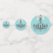 Silver Glitzer & White bow Kronleuchter Glam Party Konfetti (Vorderseiten)