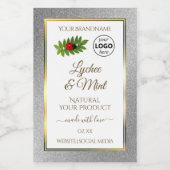 Silver Glitzer White Product Labels Ladybug Logo Lebensmitteletikett (Einzelnes Label)