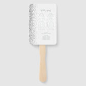 Silver Glitzer White Wedding Program Fächer (Rückseite)