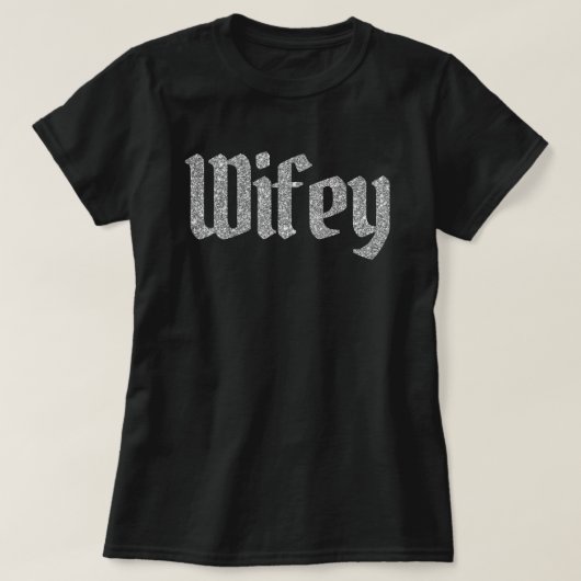 Silver Glitzer Wifey T-Shirt (Design vorne)