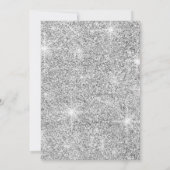 Silver Glitzer Winter Sweet 16 Geburtstag Einladung (Rückseite)