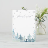 Silver Glitzer Winter Wonderland Danke Karte (Stehend Vorderseite)