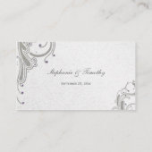 Silver Glitzer Wirbel + lila Juwel Platzkarte (Rückseite)