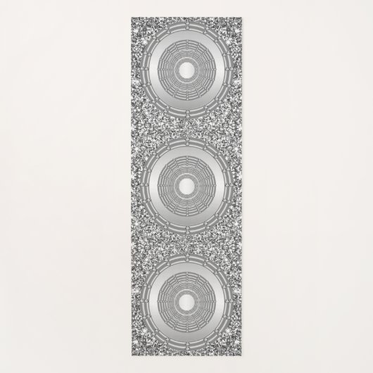 Silver Glitzer Yoga Mat Yogamatte (Vorderseite)