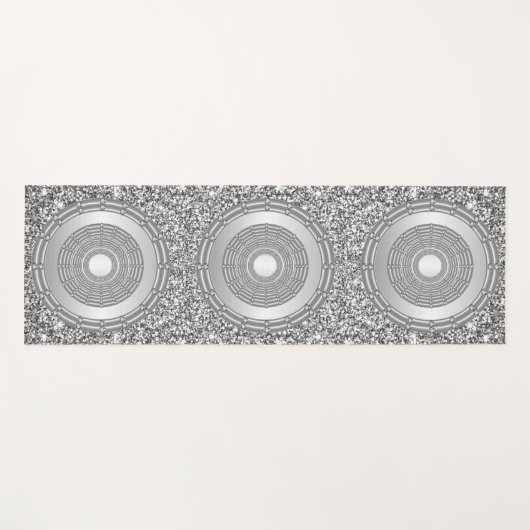 Silver Glitzer Yoga Mat Yogamatte (Vorderseite (Horizontal))