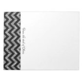 Silver Glitzer Zickzack Notepad Notizblock (Vorderseite)