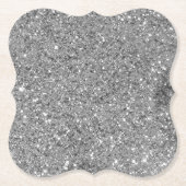 Silver Glitzern Glitzer Untersetzer (Vorderseite)