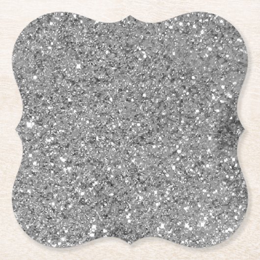 Silver Glitzern Glitzer Untersetzer (Vorderseite)