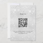 Silver Glitzern QR Code UAWG Hochzeit Einladung (Rückseite)