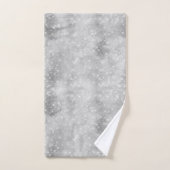 Silver Glitzy Chic Glam Sparkle Badhandtuch Set (Handtuch)