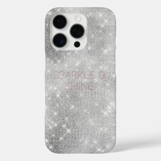 Silver Glitzy Chic Glam Sparkle Case-Mate iPhone Hülle (Rückseite)