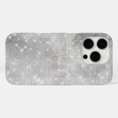 Silver Glitzy Chic Glam Sparkle Case-Mate iPhone Hülle (Rückseite (Horizontal))