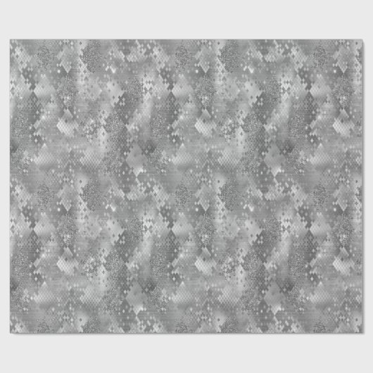 Silver Glitzy Glitzer Schlange Print Geschenkpapier (Flach)