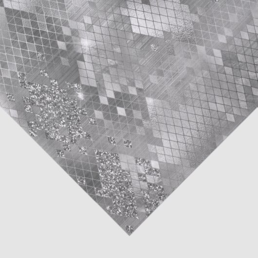 Silver Glitzy Glitzer Schlange Print Seidenpapier (Detail)