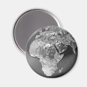 Silver Globe - Afrika, 3d Render Magnet (Vorderseite/Rückseite)